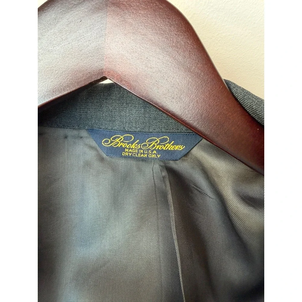 Brooks Brothers Brooksease Sport Coat Blazer‎ Mens 42 Black Wool Old Money USA